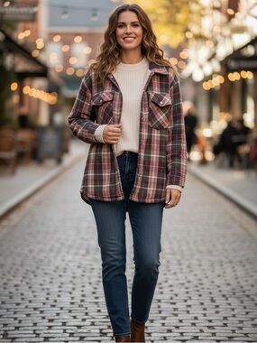 Kori Plaid Sherpa-Lined Shacket